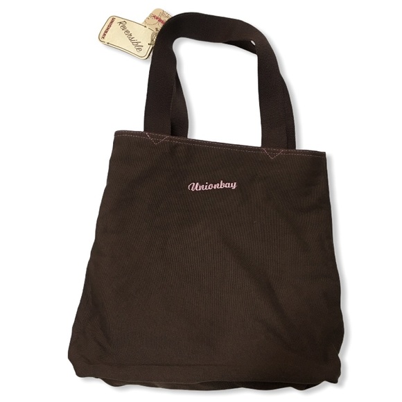 NWT Vintage 90’s Unionbay Canvas Paisley Tote Bag Reversible - Picture 7 of 7